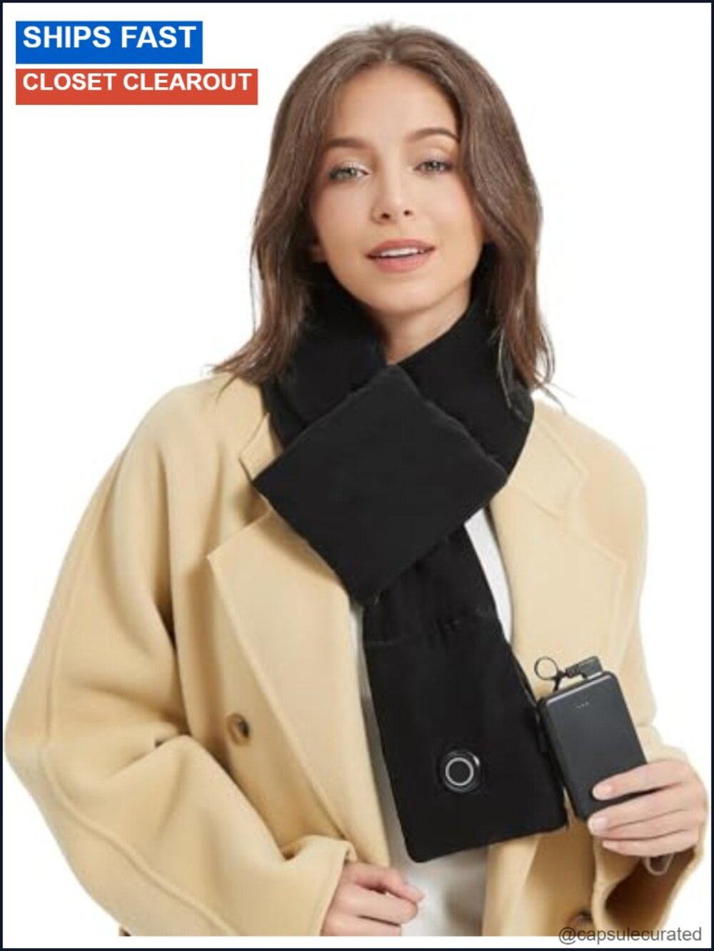 Heated Scarf Rechargeable 6000mah Battery 3 Heat Settings Neck Warmer